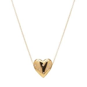 Embellished Heart Necklace Elegant Gold Heart Pendant Necklace